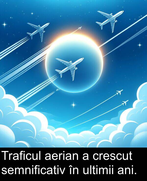 ultimii: Traficul aerian a crescut semnificativ în ultimii ani.