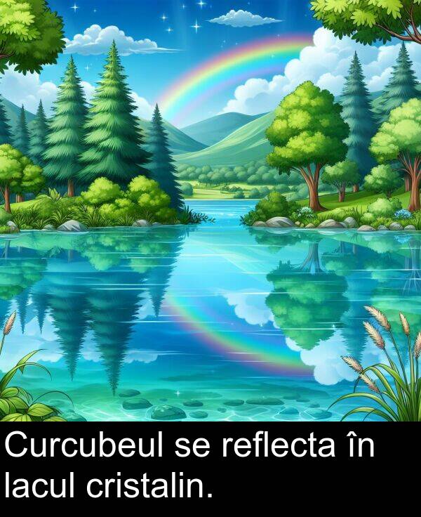 lacul: Curcubeul se reflecta în lacul cristalin.