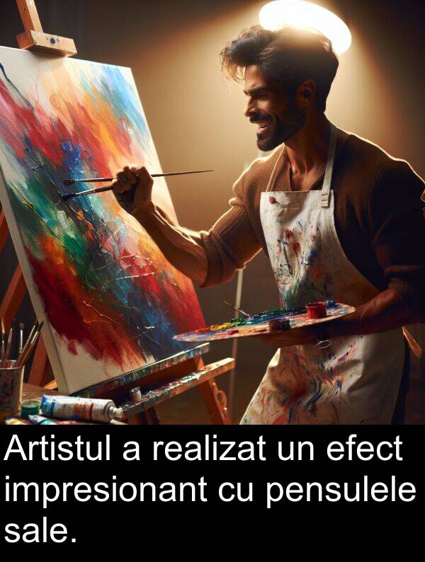 sale: Artistul a realizat un efect impresionant cu pensulele sale.