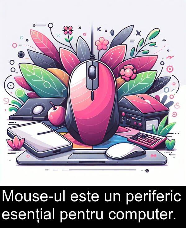 computer: Mouse-ul este un periferic esențial pentru computer.