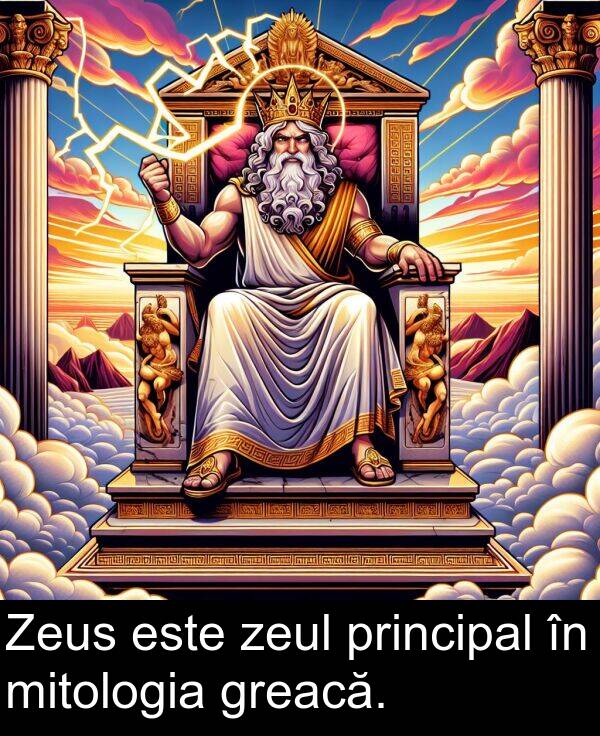 zeul: Zeus este zeul principal în mitologia greacă.