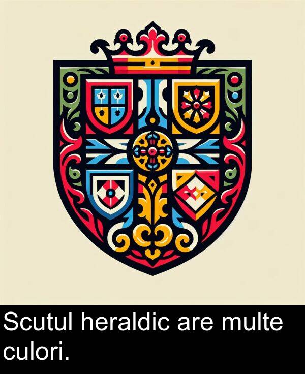 heraldic: Scutul heraldic are multe culori.