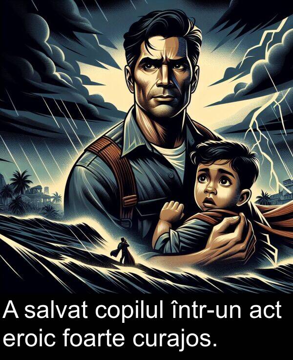 salvat: A salvat copilul într-un act eroic foarte curajos.