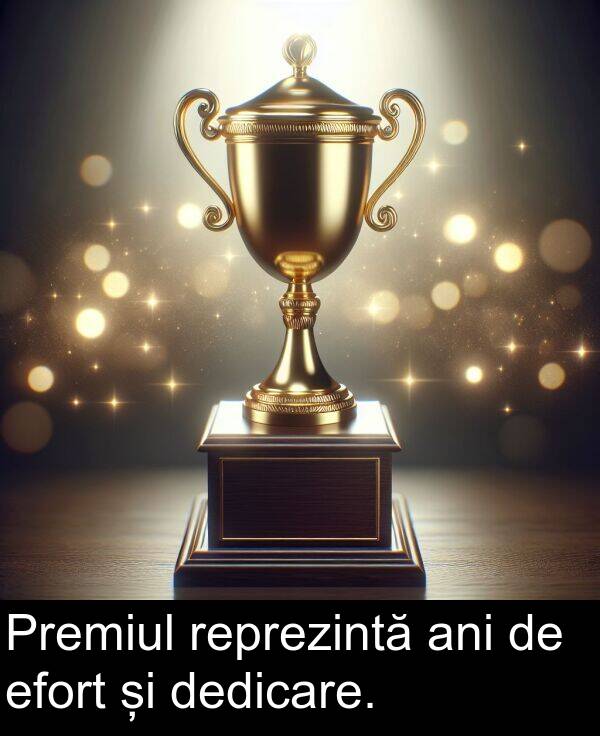 dedicare: Premiul reprezintă ani de efort și dedicare.