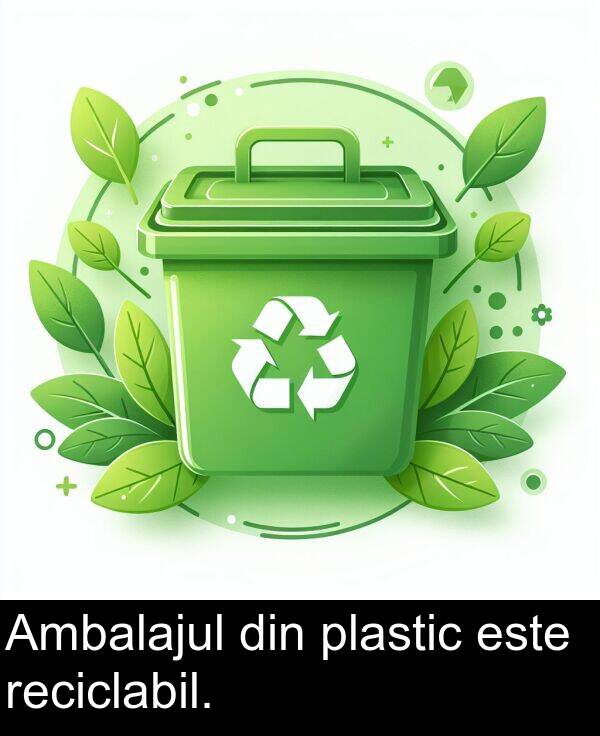 din: Ambalajul din plastic este reciclabil.