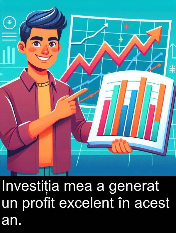 acest: Investiția mea a generat un profit excelent în acest an.