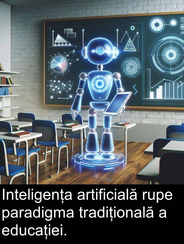 paradigma: Inteligența artificială rupe paradigma tradițională a educației.