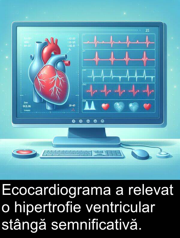 hipertrofie: Ecocardiograma a relevat o hipertrofie ventricular stângă semnificativă.