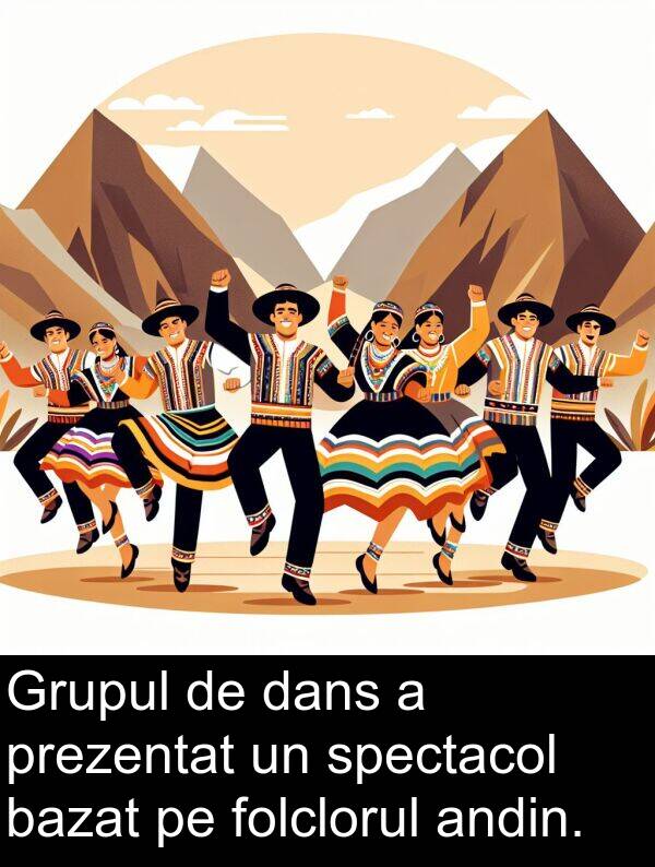 dans: Grupul de dans a prezentat un spectacol bazat pe folclorul andin.