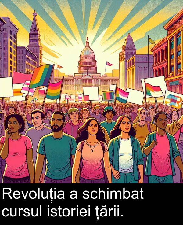 țării: Revoluția a schimbat cursul istoriei țării.