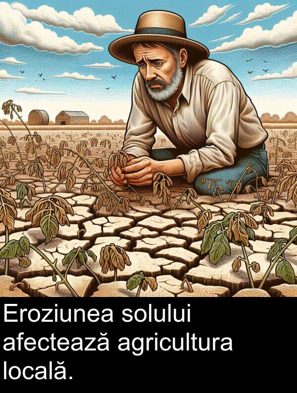 solului: Eroziunea solului afectează agricultura locală.