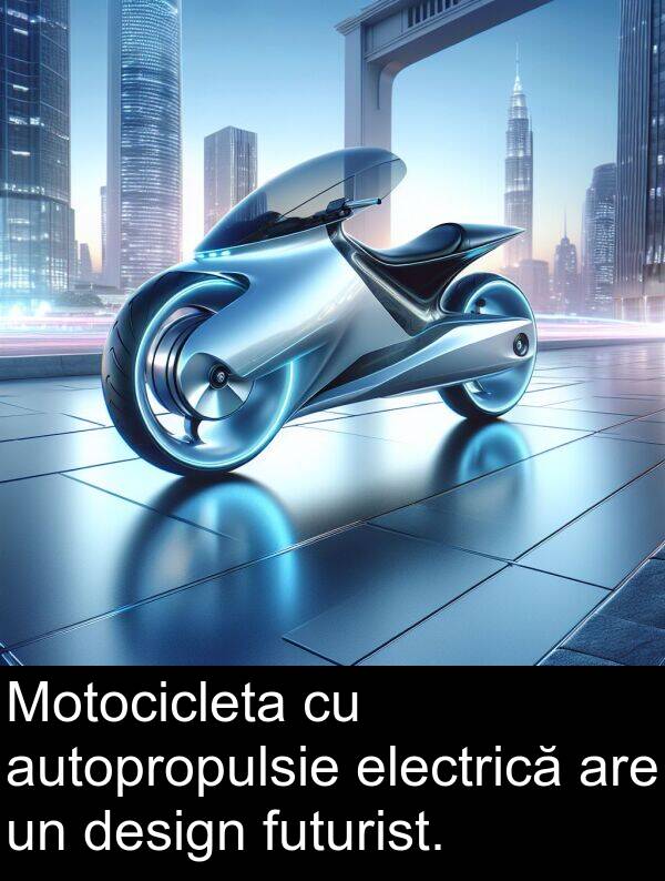 electrică: Motocicleta cu autopropulsie electrică are un design futurist.