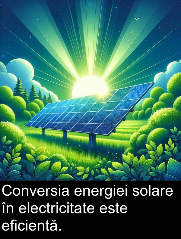 eficientă: Conversia energiei solare în electricitate este eficientă.