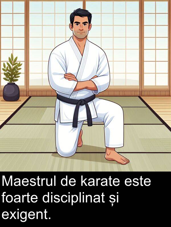 karate: Maestrul de karate este foarte disciplinat și exigent.