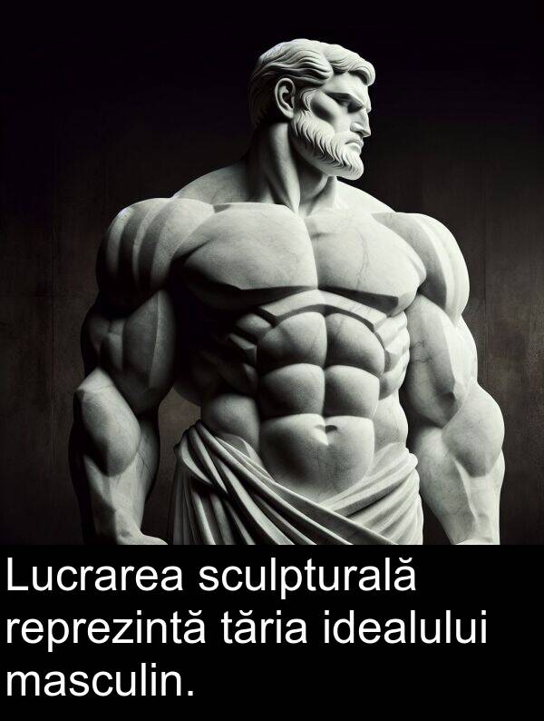 idealului: Lucrarea sculpturală reprezintă tăria idealului masculin.