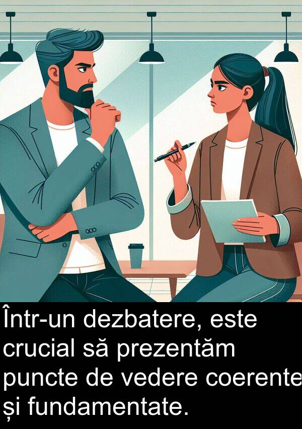 vedere: Într-un dezbatere, este crucial să prezentăm puncte de vedere coerente și fundamentate.