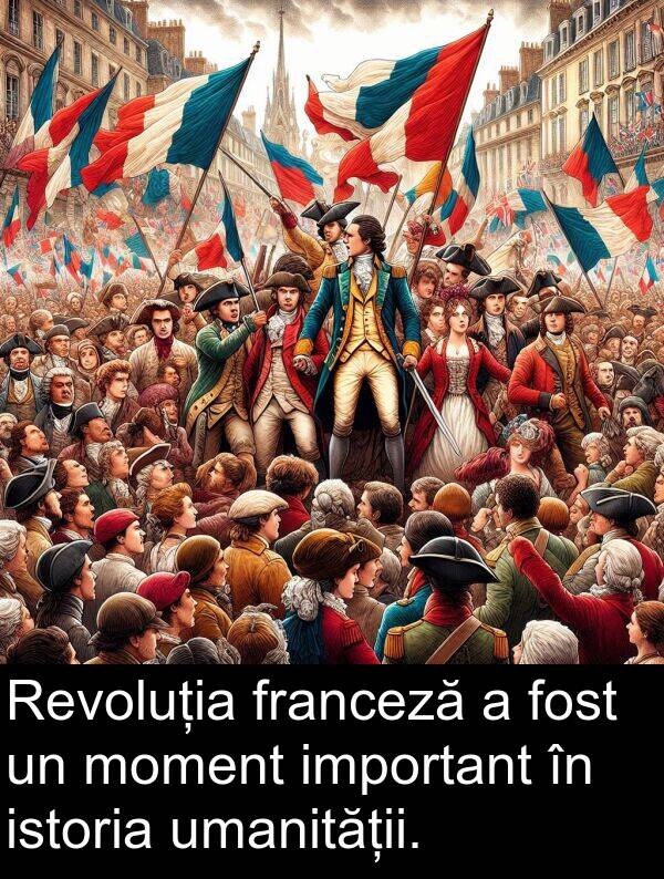 umanității: Revoluția franceză a fost un moment important în istoria umanității.