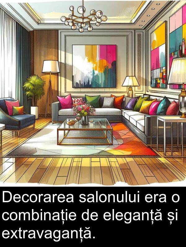 salonului: Decorarea salonului era o combinație de eleganță și extravaganță.