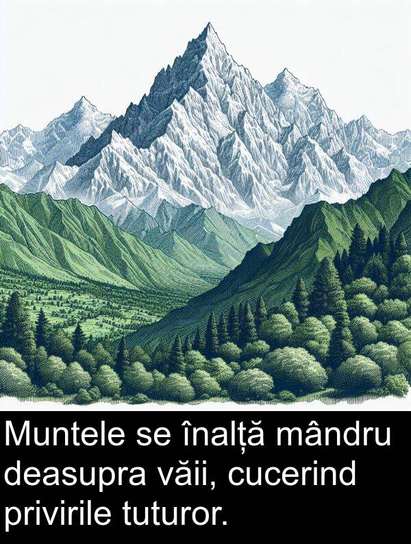 deasupra: Muntele se înalță mândru deasupra văii, cucerind privirile tuturor.