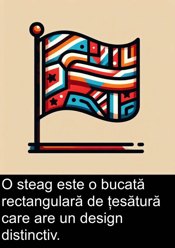 țesătură: O steag este o bucată rectangulară de țesătură care are un design distinctiv.