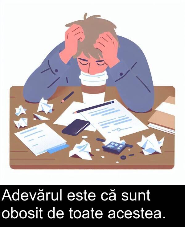 acestea: Adevărul este că sunt obosit de toate acestea.