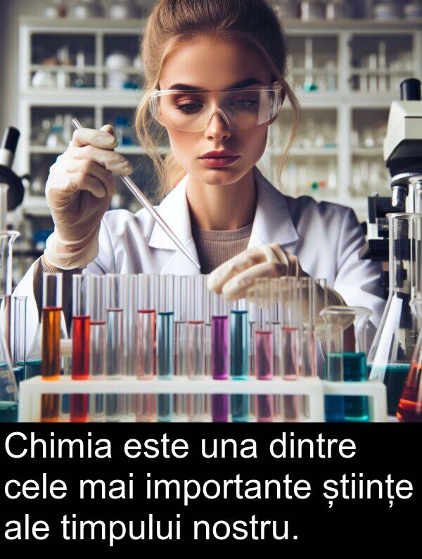 una: Chimia este una dintre cele mai importante științe ale timpului nostru.