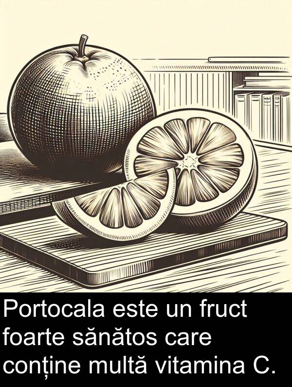 sănătos: Portocala este un fruct foarte sănătos care conține multă vitamina C.