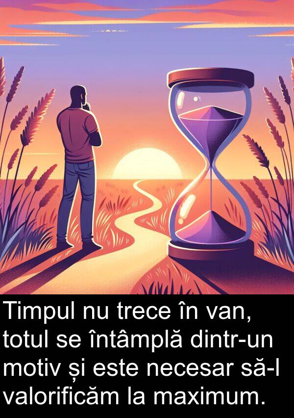 valorificăm: Timpul nu trece în van, totul se întâmplă dintr-un motiv și este necesar să-l valorificăm la maximum.