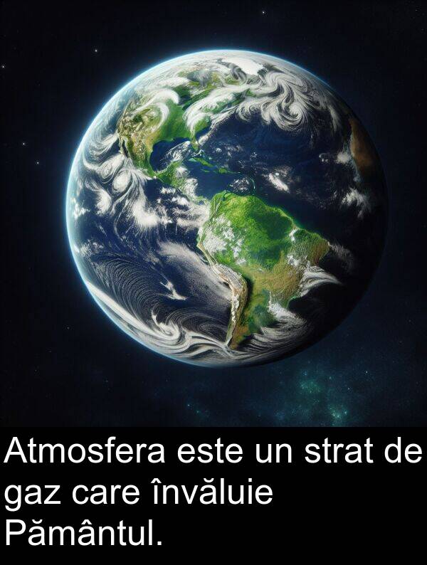 strat: Atmosfera este un strat de gaz care învăluie Pământul.