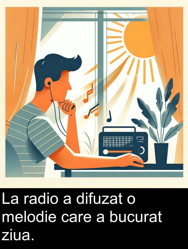 ziua: La radio a difuzat o melodie care a bucurat ziua.