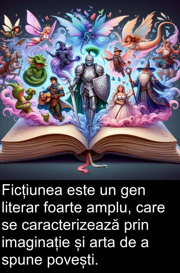 imaginație: Ficțiunea este un gen literar foarte amplu, care se caracterizează prin imaginație și arta de a spune povești.