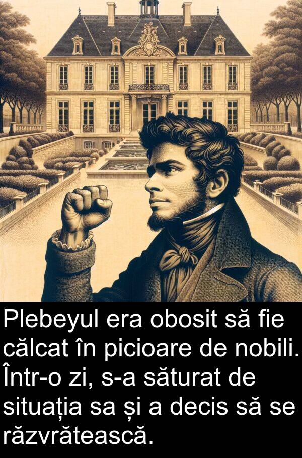 decis: Plebeyul era obosit să fie călcat în picioare de nobili. Într-o zi, s-a săturat de situația sa și a decis să se răzvrătească.