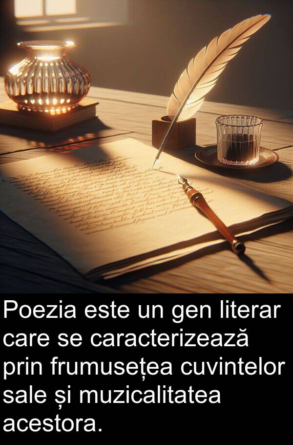 acestora: Poezia este un gen literar care se caracterizează prin frumusețea cuvintelor sale și muzicalitatea acestora.