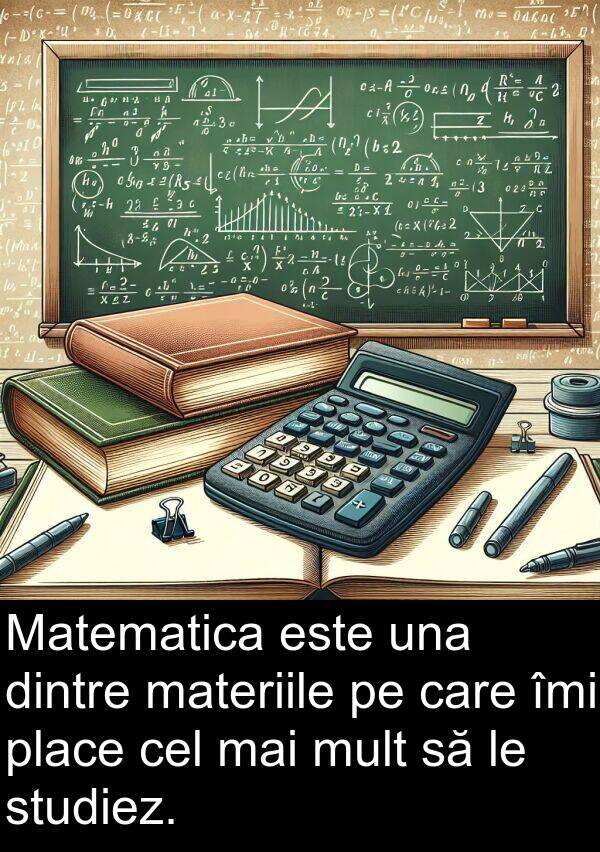 una: Matematica este una dintre materiile pe care îmi place cel mai mult să le studiez.