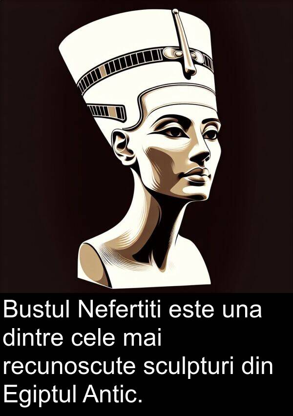 una: Bustul Nefertiti este una dintre cele mai recunoscute sculpturi din Egiptul Antic.