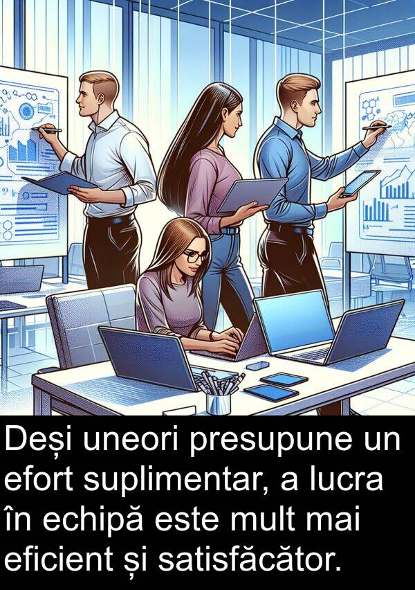 eficient: Deși uneori presupune un efort suplimentar, a lucra în echipă este mult mai eficient și satisfăcător.