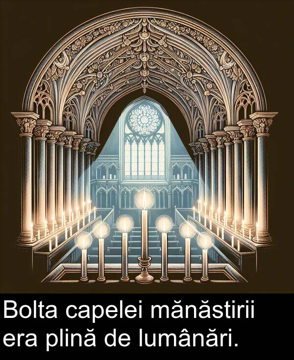 mănăstirii: Bolta capelei mănăstirii era plină de lumânări.