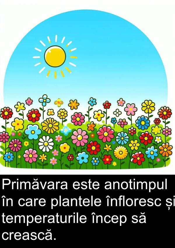 temperaturile: Primăvara este anotimpul în care plantele înfloresc și temperaturile încep să crească.