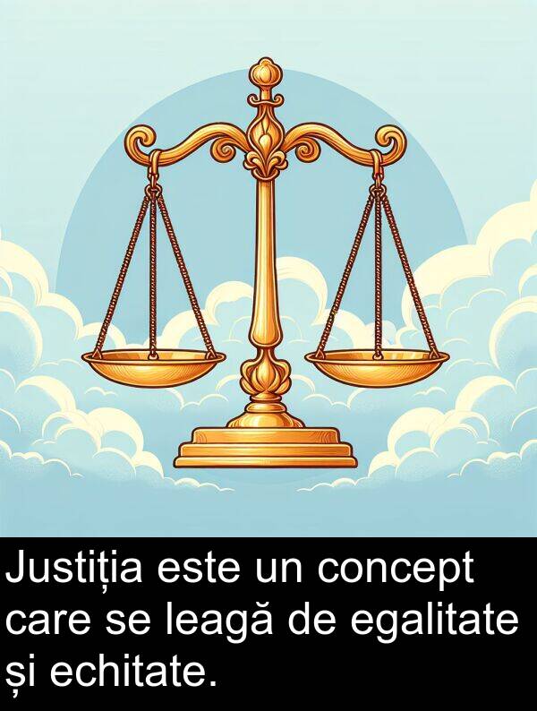 leagă: Justiția este un concept care se leagă de egalitate și echitate.