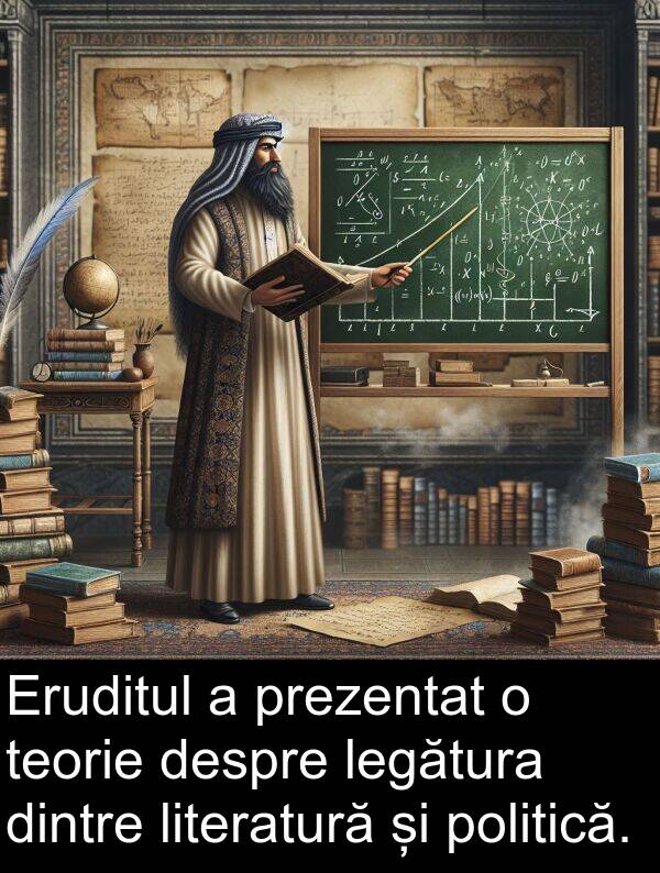 legătura: Eruditul a prezentat o teorie despre legătura dintre literatură și politică.