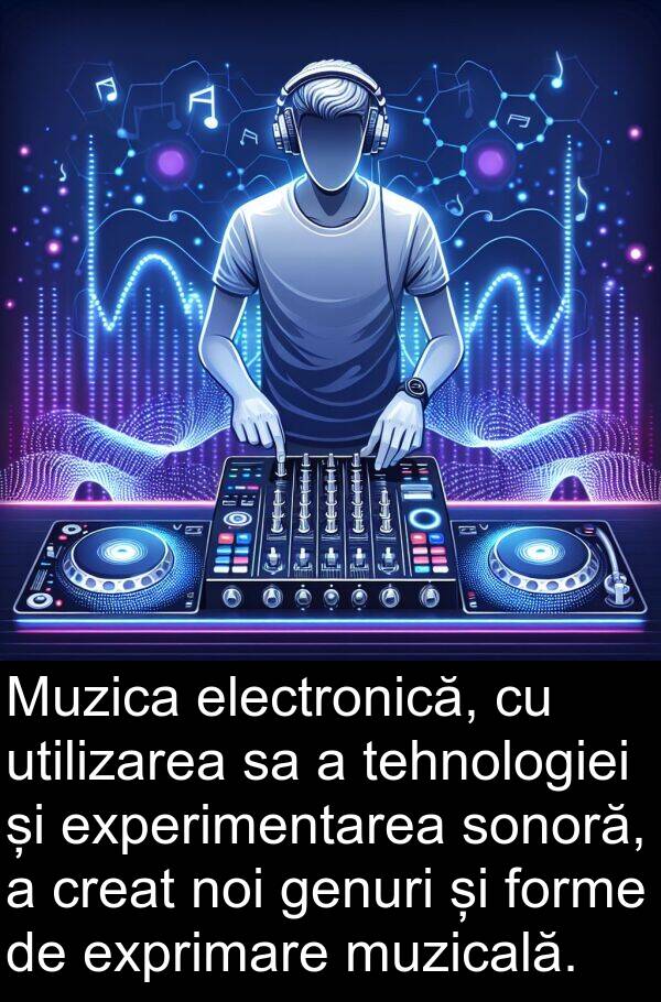 tehnologiei: Muzica electronică, cu utilizarea sa a tehnologiei și experimentarea sonoră, a creat noi genuri și forme de exprimare muzicală.