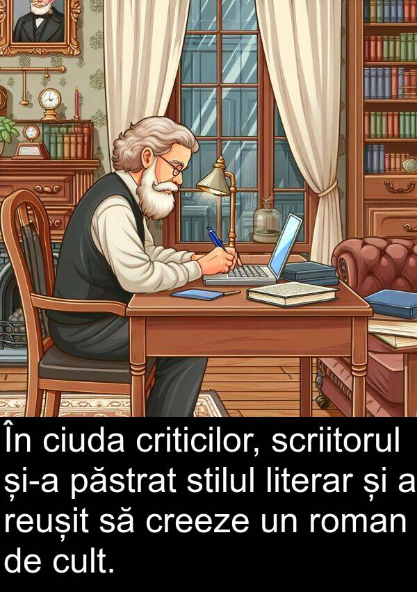 stilul: În ciuda criticilor, scriitorul și-a păstrat stilul literar și a reușit să creeze un roman de cult.