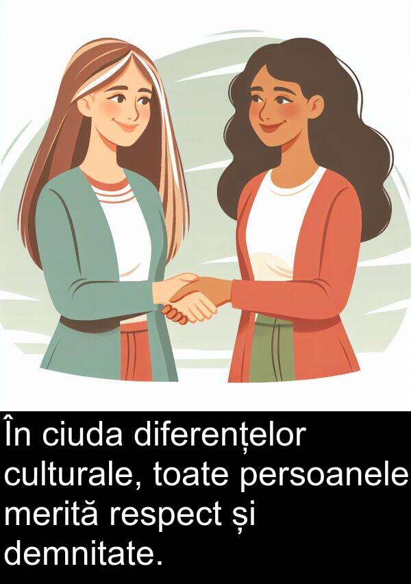 diferențelor: În ciuda diferențelor culturale, toate persoanele merită respect și demnitate.