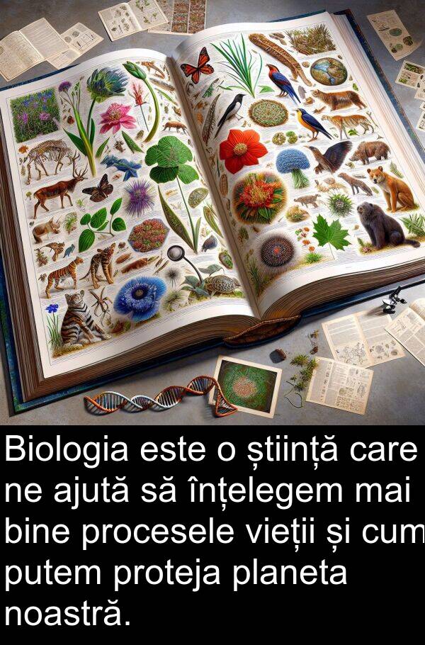 știință: Biologia este o știință care ne ajută să înțelegem mai bine procesele vieții și cum putem proteja planeta noastră.