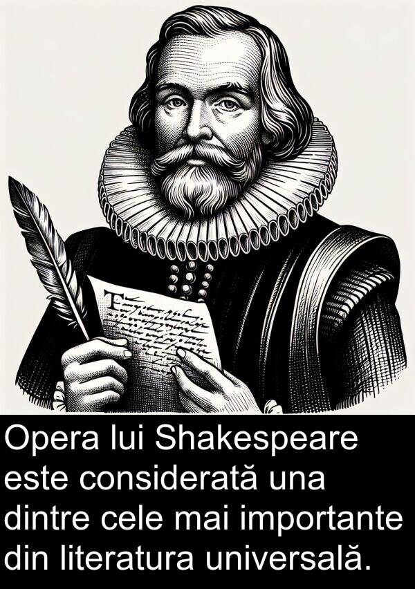 universală: Opera lui Shakespeare este considerată una dintre cele mai importante din literatura universală.