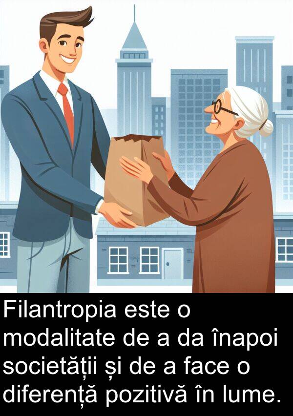 face: Filantropia este o modalitate de a da înapoi societății și de a face o diferență pozitivă în lume.