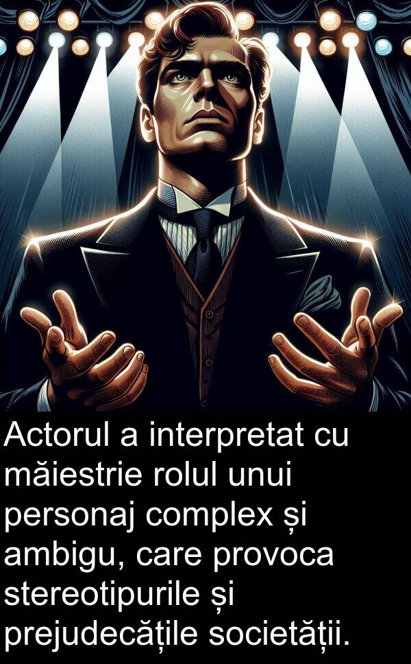 unui: Actorul a interpretat cu măiestrie rolul unui personaj complex și ambigu, care provoca stereotipurile și prejudecățile societății.