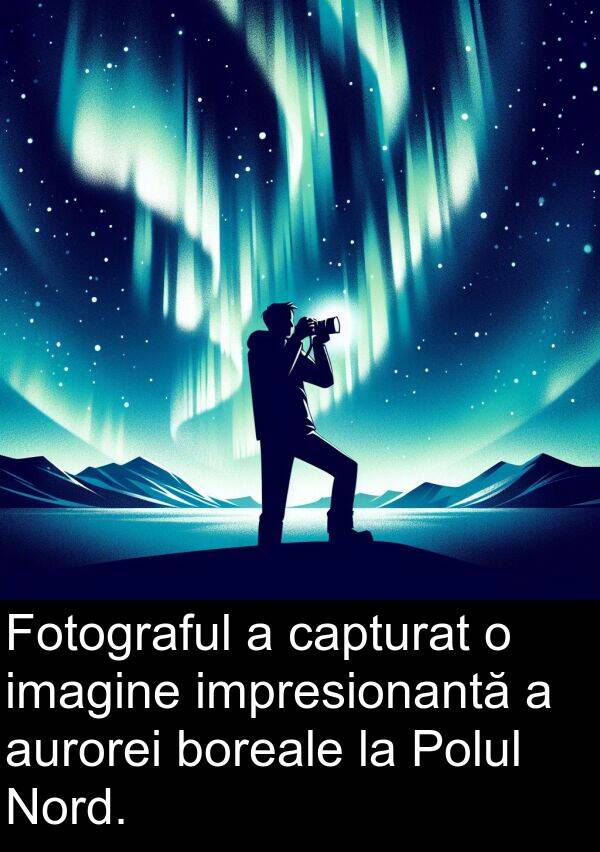 imagine: Fotograful a capturat o imagine impresionantă a aurorei boreale la Polul Nord.