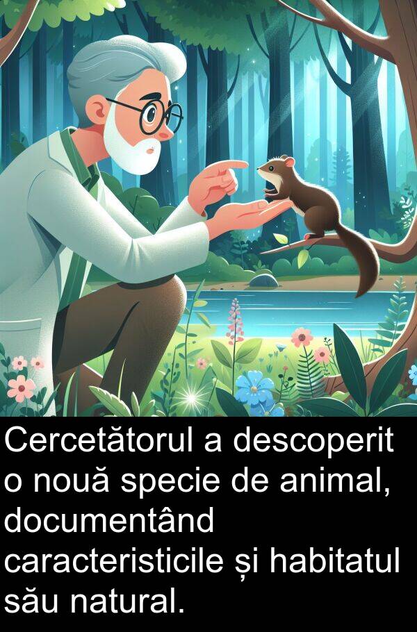 habitatul: Cercetătorul a descoperit o nouă specie de animal, documentând caracteristicile și habitatul său natural.