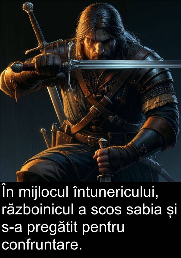 sabia: În mijlocul întunericului, războinicul a scos sabia și s-a pregătit pentru confruntare.